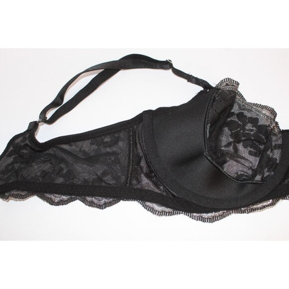 Victoria's Secret Bra 36D Dream Angles Black Silver Lace Sheer Push Up Underwire - Picture 10 of 16